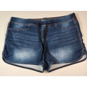 No Bo No Boundaries Mid Rise Stretch Pull Up Blue Jean Shorts XXL